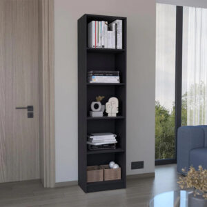 Biblioteca Home Eco, Wengue, con Cinco Entrepaños 4 Biblioteca Home Eco, Wengue, con Cinco Entrepaños